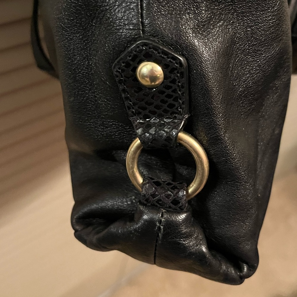 EUC Coach Ashley Python Embossed Detail Black Lea… - image 13